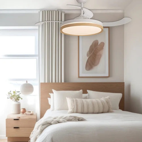 VENTILATEUR DE PLAFOND LED 48W RÉGLABLE 4 PALES PLIABLES TUCSON