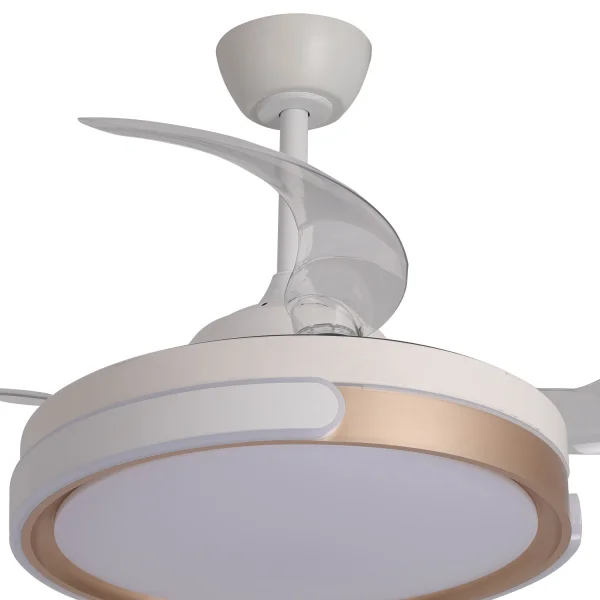 VENTILATEUR DE PLAFOND LED 35W RÉGLABLE 4 PALES RÉTRACTABLES BURLINGTON