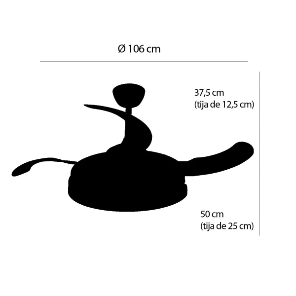 VENTILATEUR DE PLAFOND LED 35W RÉGLABLE 4 PALES RÉTRACTABLES BURLINGTON