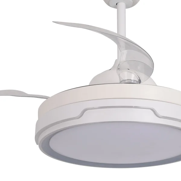 VENTILATEUR DE PLAFOND LED 35W RÉGLABLE 4 PALES RÉTRACTABLES CHARLESTON