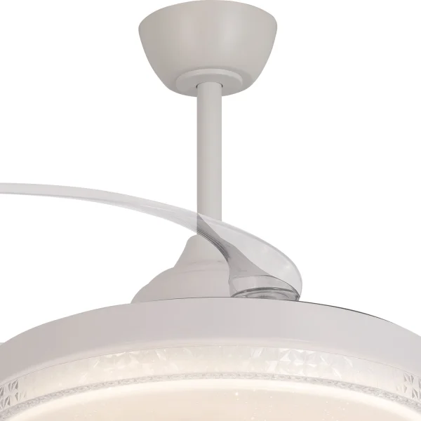 VENTILATEUR DE PLAFOND LED 48W RÉGLABLE 4 PALES RÉTRACTABLES PRAGA