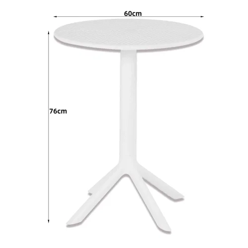 TABLE DE JARDIN EN POLYPROPYLÈNE BLANC Ø60 CM KORA