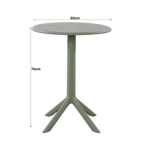 TABLE DE JARDIN POLYPROPYLÈNE VERT KALE Ø60 CM KORA