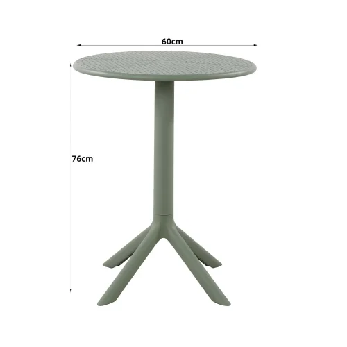 TABLE DE JARDIN POLYPROPYLÈNE VERT KALE Ø60 CM KORA