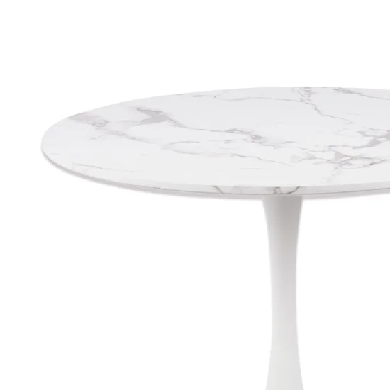 TABLE À MANGER RONDE EN MARBRE BLANC Ø90 CM SAN ANTONI 2