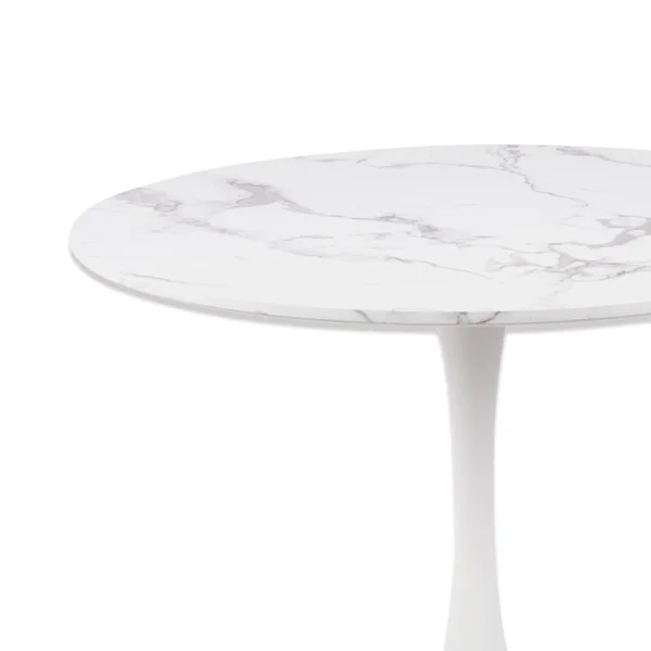 TABLE À MANGER RONDE EN MARBRE BLANC Ø90 CM SAN ANTONI