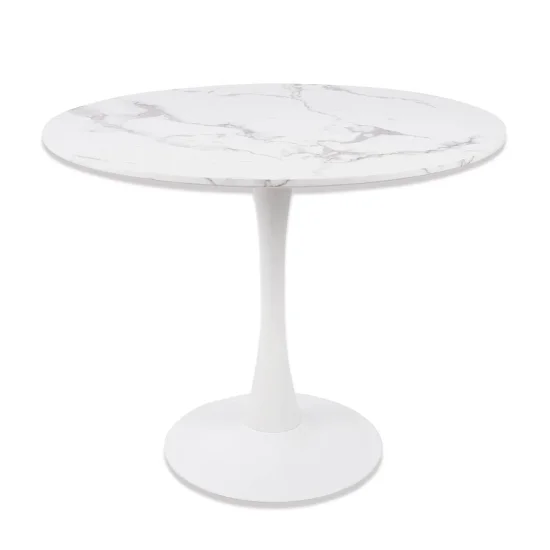 TABLE À MANGER RONDE EN MARBRE BLANC Ø90 CM SAN ANTONI