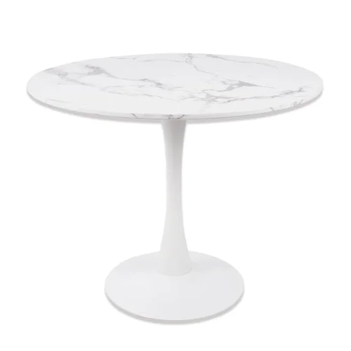 TABLE À MANGER RONDE EN MARBRE BLANC Ø90 CM SAN ANTONI