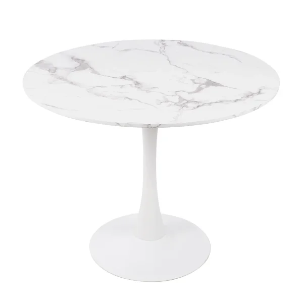 TABLE À MANGER RONDE EN MARBRE BLANC Ø90 CM SAN ANTONI