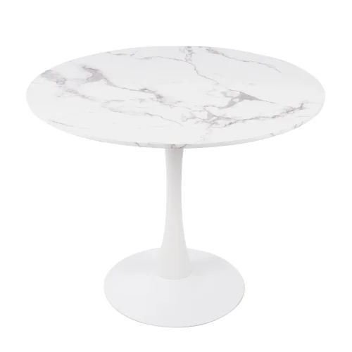 TABLE À MANGER RONDE EN MARBRE BLANC Ø90 CM SAN ANTONI