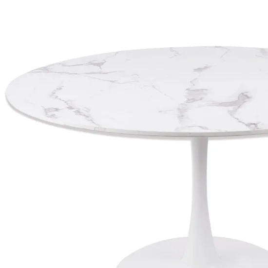 TABLE À MANGER RONDE MARBRE BLANC Ø120 CM SAN ANTONI 2