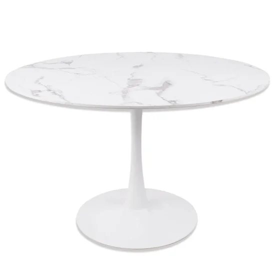 TABLE À MANGER RONDE MARBRE BLANC Ø120 CM SAN ANTONI