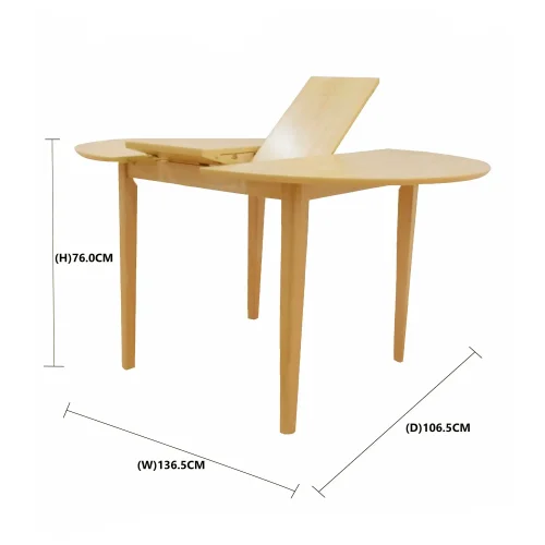 TABLE À MANGER RONDE EXTENSIBLE Ø106 CM BOIS LEKA TABLE À MANGER RONDE EXTENSIBLE Ø106 CM BOIS LEKA