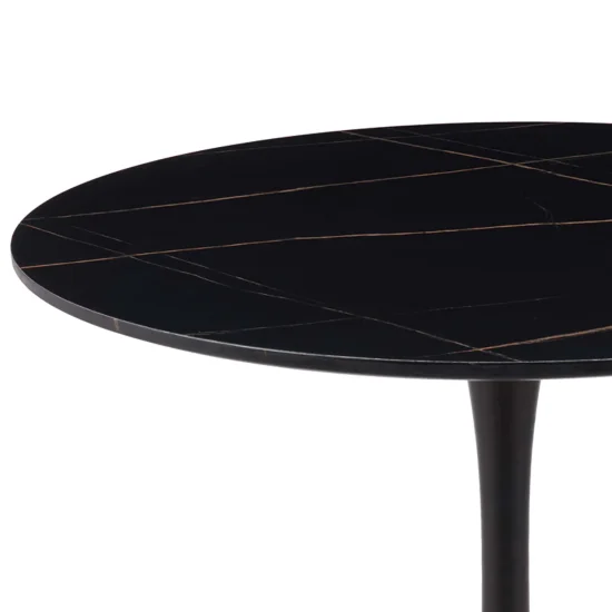 TABLE À MANGER RONDE EN MARBRE NOIR Ø90 CM SAN ANTONI 2