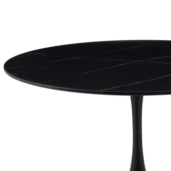 TABLE À MANGER RONDE EN MARBRE NOIR Ø120 CM SAN ANTONI 2