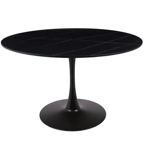 TABLE À MANGER RONDE EN MARBRE NOIR Ø120 CM SAN ANTONI TABLE À MANGER RONDE EN MARBRE NOIR Ø120 CM SAN ANTONI