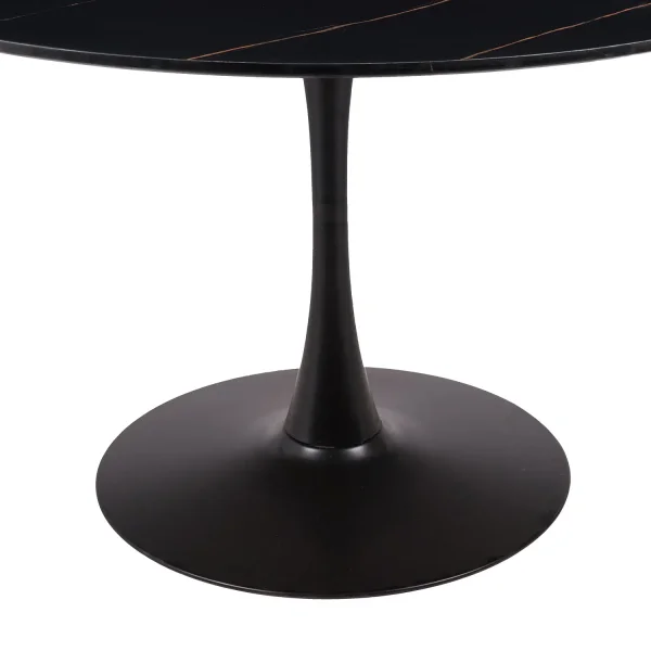 TABLE À MANGER RONDE EN MARBRE NOIR Ø120 CM SAN ANTONI TABLE À MANGER RONDE EN MARBRE NOIR Ø120 CM SAN ANTONI
