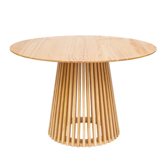 TABLE À MANGER RONDE EN BOIS NATUREL Ø120 CM NEREA