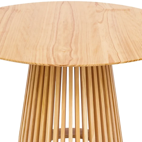 TABLE À MANGER RONDE EN BOIS NATUREL Ø120 CM NEREA