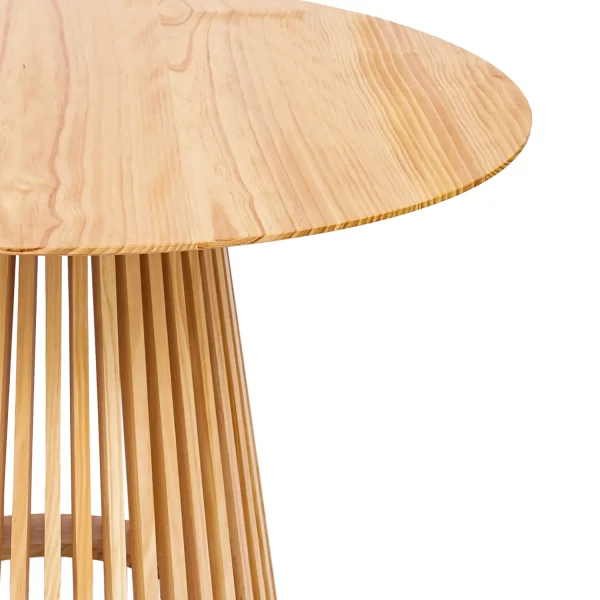TABLE À MANGER RONDE EN BOIS NATUREL Ø120 CM NEREA