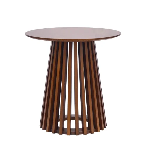 TABLE BASSE RONDE EN BOIS DE NOGAL Ø50 CM NEREA