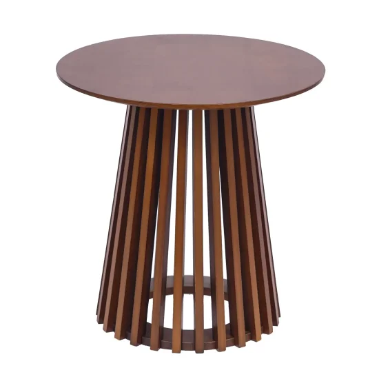 TABLE BASSE RONDE EN BOIS DE NOGAL Ø50 CM NEREA 2
