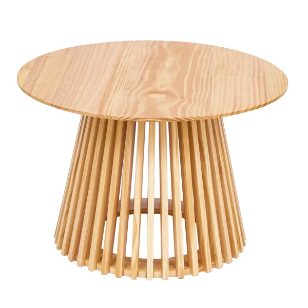 TABLE BASSE RONDE EN BOIS NATUREL Ø70 CM NEREA