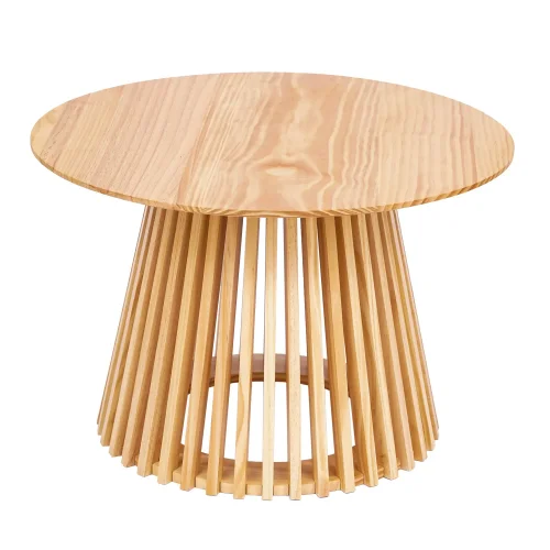 TABLE BASSE RONDE EN BOIS NATUREL Ø70 CM NEREA