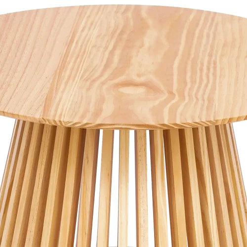 TABLE BASSE RONDE EN BOIS NATUREL Ø70 CM NEREA