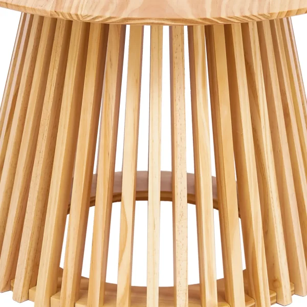 TABLE BASSE RONDE EN BOIS NATUREL Ø70 CM NEREA