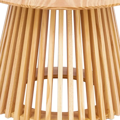 TABLE BASSE RONDE EN BOIS NATUREL Ø70 CM NEREA