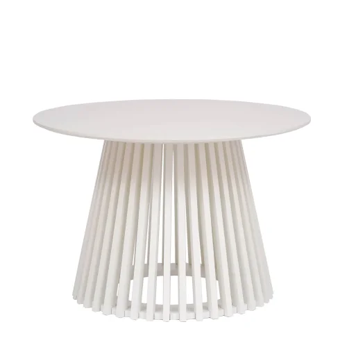 TABLE BASSE RONDE EN BOIS BLANC Ø70 CM NEREA