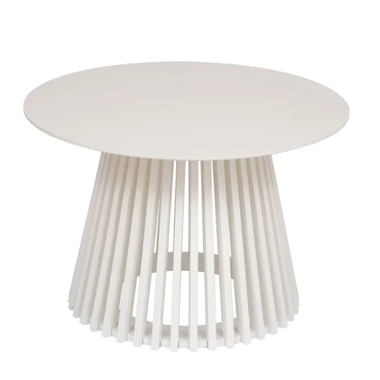 TABLE BASSE RONDE EN BOIS BLANC Ø70 CM NEREA 2