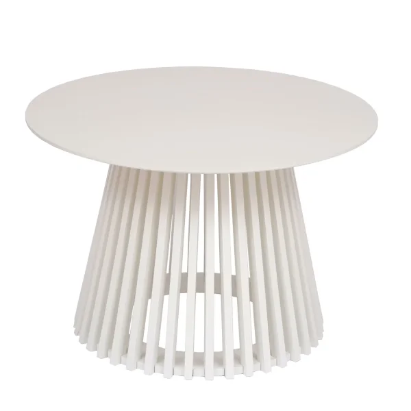 TABLE BASSE RONDE EN BOIS BLANC Ø70 CM NEREA