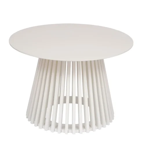 TABLE BASSE RONDE EN BOIS BLANC Ø70 CM NEREA