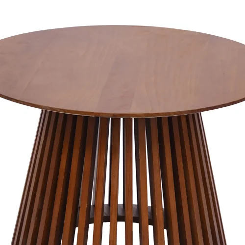 TABLE BASSE RONDE EN BOIS NOYER Ø70 CM NEREA