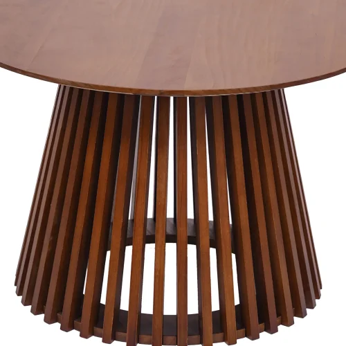 TABLE BASSE RONDE EN BOIS NOYER Ø70 CM NEREA