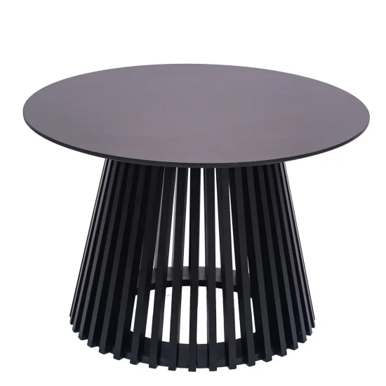 TABLE BASSE RONDE EN BOIS NOIR Ø70 CM NEREA 2