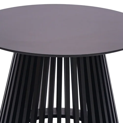 TABLE BASSE RONDE EN BOIS NOIR Ø70 CM NEREA