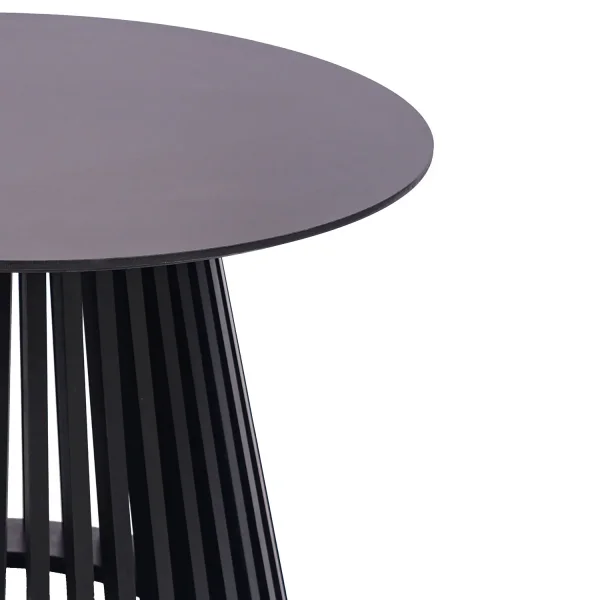 TABLE BASSE RONDE EN BOIS NOIR Ø70 CM NEREA