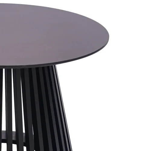 TABLE BASSE RONDE EN BOIS NOIR Ø70 CM NEREA