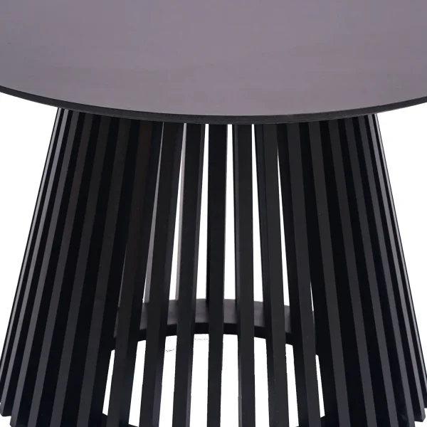 TABLE BASSE RONDE EN BOIS NOIR Ø70 CM NEREA