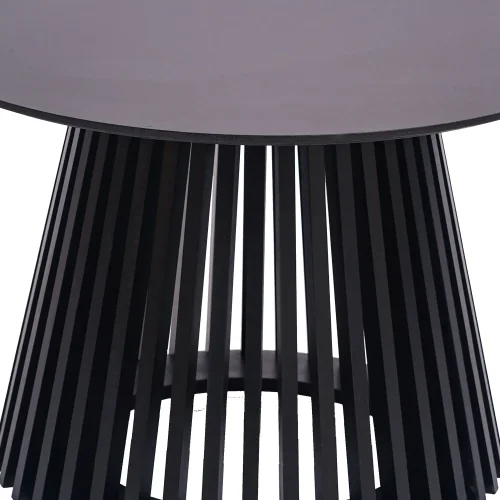 TABLE BASSE RONDE EN BOIS NOIR Ø70 CM NEREA