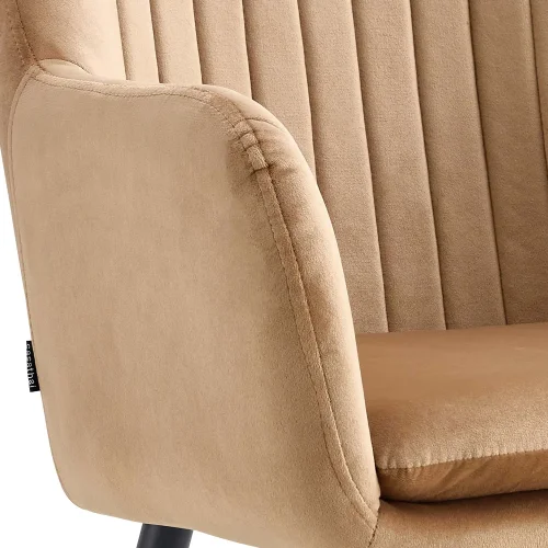 FAUTEUIL BORIS SABLE PIEDS NOIRS