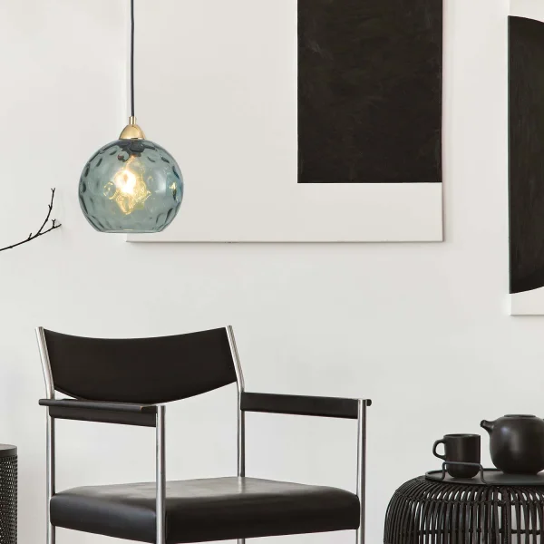 LUSTRE SUSPENDU 1 LUMIÈRE TULIPE FUMÉE NERIUM