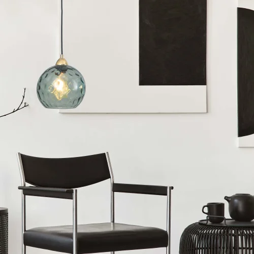 LUSTRE SUSPENDU 1 LUMIÈRE TULIPE FUMÉE NERIUM