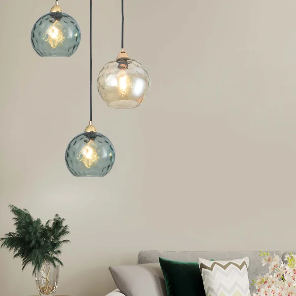 LUSTRE SUSPENDU 1 LUMIÈRE TULIPE FUMÉE NERIUM