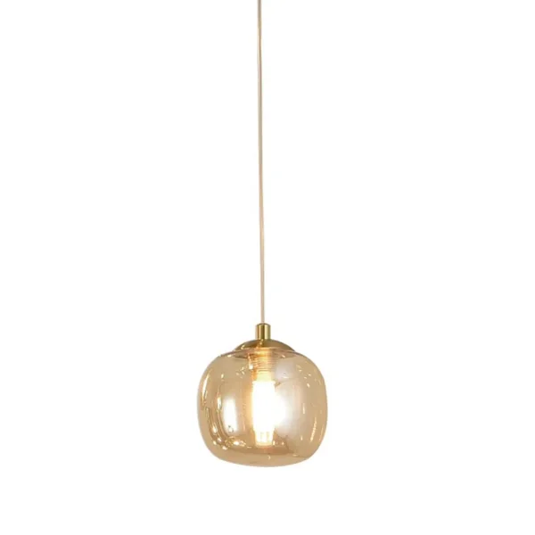 SUSPENSION 1 LUMIÈRE TULIPE AMBRE NICOLETTA SUSPENSION 1 LUMIÈRE TULIPE AMBRE NICOLETTA