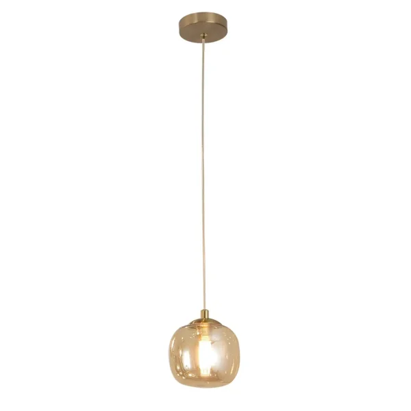 SUSPENSION 1 LUMIÈRE TULIPE AMBRE NICOLETTA SUSPENSION 1 LUMIÈRE TULIPE AMBRE NICOLETTA