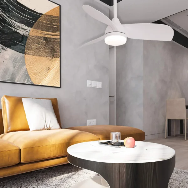 VENTILATEUR DE PLAFOND AVEC LUMIÈRE MOTEUR DC SIERRA BLANC Ø 91,4 CM